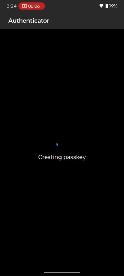 Creating passkey